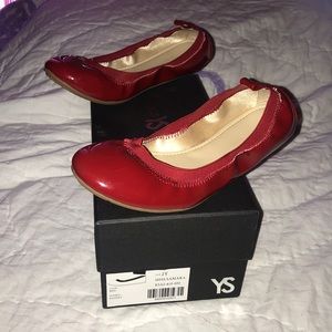 Yosi Samra Red Patent Ballerina Flats